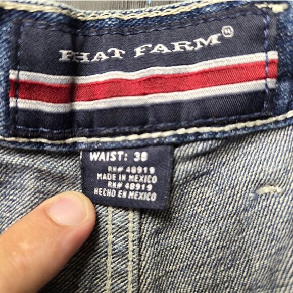 Vintage Men's Phat Farm Blue Denim Shorts - Picture 2 of 8